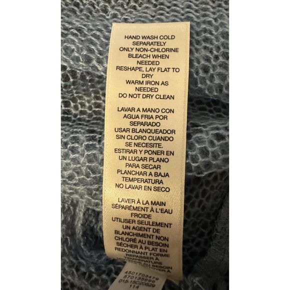 Chico's NWT Blue Gray Crochet Open Short Sleeve Cardigan - Sz 0 (S/4) - Picture 11 of 12